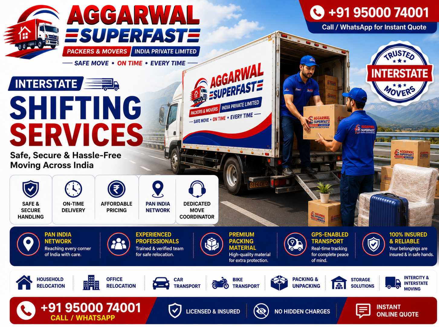 Interstate Household Shifting Services - Aggarwal Superfast Packers Movers